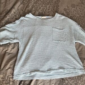 Textured Light Blue oversized shirt